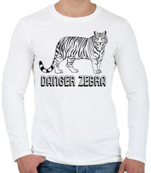 printfashion Danger zebra - Férfi hosszú ujjú póló - Fehér (2015635)