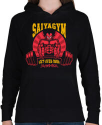 printfashion Saiyagym - Női kapucnis pulóver - Fekete (945706)