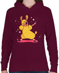 printfashion Llama Dabbing - Női kapucnis pulóver - Bordó (1624280)