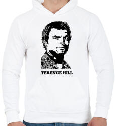 printfashion terence hill - Férfi kapucnis pulóver - Fehér (7608269)