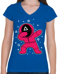 printfashion Squid Game Dab háromszög fehér - Női V-nyakú póló - Királykék (5726228)