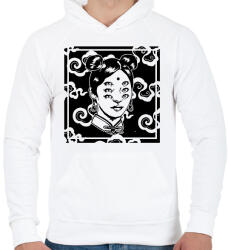 printfashion Pszichedelikus nő - Férfi kapucnis pulóver - Fehér (13471033)