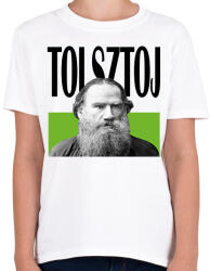 printfashion Tolsztoj - Önarckép - Gyerek póló - Fehér (7119624)