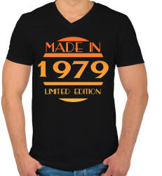 printfashion 1979 - Férfi V-nyakú póló - Fekete (12776285)
