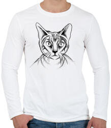 printfashion Rajzolt macska - Férfi hosszú ujjú póló - Fehér (4165526)