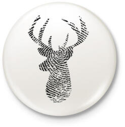 printfashion Szarvas - Kitűző, hűtőmágnes - Fehér (3074076)