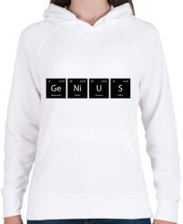 printfashion GeNiUS (periódusos rendszer) - Női kapucnis pulóver - Fehér (11474579)