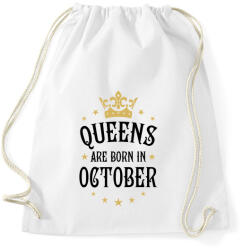 printfashion A királynők októberben születnek - Sportzsák, Tornazsák - Fehér (374409)