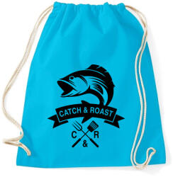 printfashion Catch and Roast fekete - Sportzsák, Tornazsák - Surf blue (4071178)