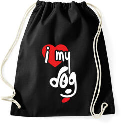 printfashion I love my dog - Sportzsák, Tornazsák - Fekete (3144218)