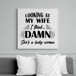 printfashion Lucky wife - Vászonkép - Fehér (7801104)