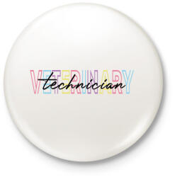 printfashion Veterinary technician - Kitűző, hűtőmágnes - Fehér (7222499)