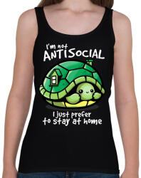 printfashion Antiszoci teknős - Női atléta - Fekete (585277)