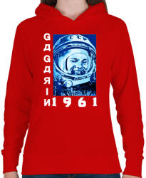 printfashion Gagarin 1961 - Női kapucnis pulóver - Piros (315781)