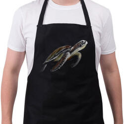 printfashion Teknős portré - Kötény - Fekete (4939463)