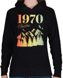 printfashion 1970 - Női kapucnis pulóver - Fekete (12710557)