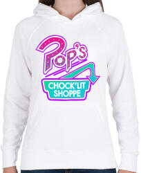 printfashion Riverdale Pop's Chock'Lit Shoppe Synthwave - Női kapucnis pulóver - Fehér (2550159)