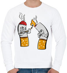 printfashion Cigaretta pár - Férfi pulóver - Fehér (12047122)