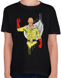 printfashion One Punch Man Saitama - Gyerek póló - Fekete (2272897)