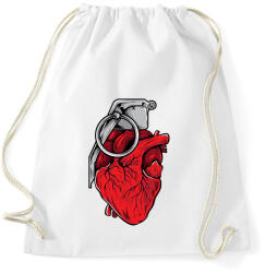 printfashion Gránát szív - Sportzsák, Tornazsák - Fehér (2873498)