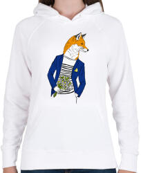 printfashion Mr. Fox - Női kapucnis pulóver - Fehér (1622556)