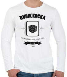 printfashion rubik-kocka-black-white - Férfi hosszú ujjú póló - Fehér (560980)