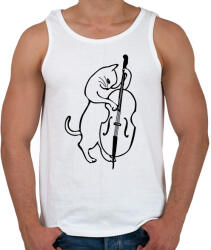 printfashion Macska nagybőgőzik - Férfi atléta - Fehér (10282581)