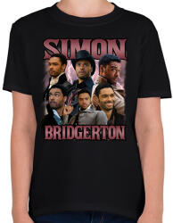 printfashion Bridgerton Simon - Gyerek póló - Fekete (16532640)
