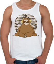 printfashion Lajhár fejhallgatóval - Férfi atléta - Fehér (7564385)