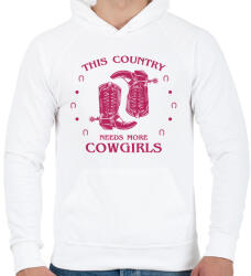 printfashion Cowgirls - Férfi kapucnis pulóver - Fehér (7499530)