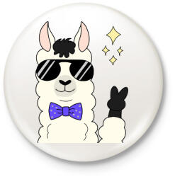 printfashion cool alpaca - Kitűző, hűtőmágnes - Fehér (4108851)