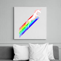 printfashion Pixel unicorn - Vászonkép - Fehér (6621223)