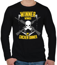 printfashion PUBG - WINNER WINNER CHICKEN DINNER - Férfi hosszú ujjú póló - Fekete (826401)