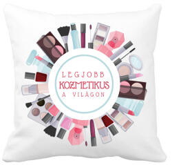 printfashion Legjobb kozmetikus a világon - Párnahuzat, Díszpárnahuzat - Fehér (6552684)