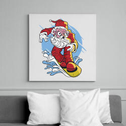 printfashion Mikulás - szörföző_Rajztábla 1 - Vászonkép - Fehér (6638566)