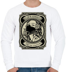 printfashion 1945 Velem ne szórakozz - Férfi pulóver - Fehér (5911187)