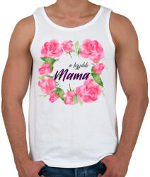 printfashion A legjobb Mama - Férfi atléta - Fehér (404643)