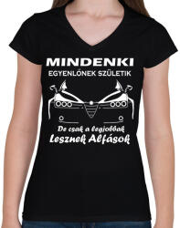 printfashion Alfa Romeo (legjobb) - Női V-nyakú póló - Fekete (7171482)