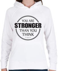 printfashion Stronger - Női kapucnis pulóver - Fehér (2419730)
