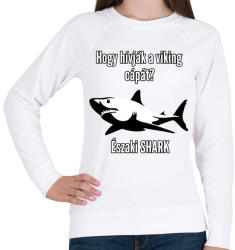 printfashion északi shark - Női pulóver - Fehér (3396449)