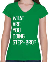 printfashion Step-bro - Női V-nyakú póló - Zöld (2493817)