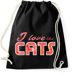 printfashion i love the cats - Sportzsák, Tornazsák - Fekete (13539664)