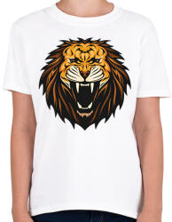 printfashion Oroszlán fej - Gyerek póló - Fehér (2404076)