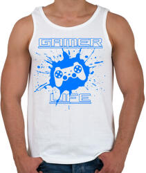 printfashion GAMER LIFE - Férfi atléta - Fehér (13072826)