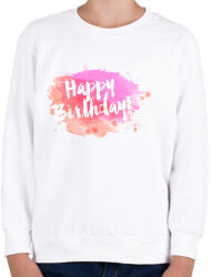 printfashion Boldog Születésnapot! - Gyerek pulóver - Fehér (384545)