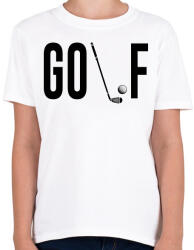 printfashion Golf - ütővel - Gyerek póló - Fehér (15845011)