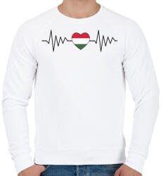 printfashion Magyar szívverés - Férfi pulóver - Fehér (5974953)
