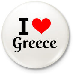 printfashion I love Greece - Kitűző, hűtőmágnes - Fehér (10546789)