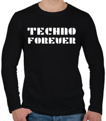 printfashion TECHNO FOREVER - Férfi hosszú ujjú póló - Fekete (11508467)