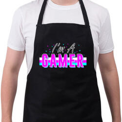 printfashion Gamer vagyok - Kötény - Fekete (4934997)